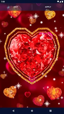 Diamond Hearts Live Wallpaper android App screenshot 0